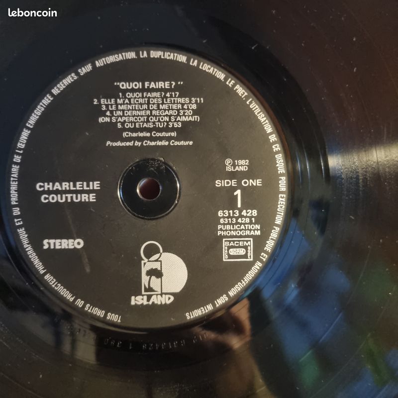 Charlélie Couture – Quoi Faire - vinyle 33T (image 3)