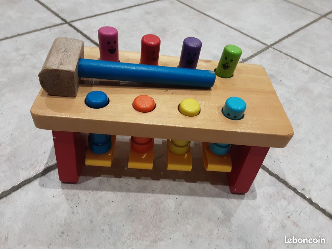Jeu banc à marteler en bois marteau (image 1)