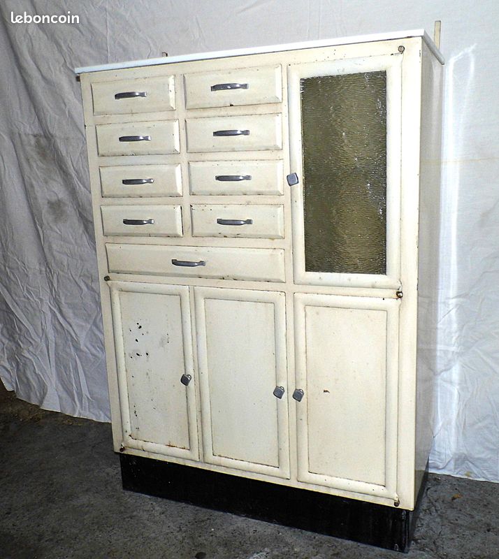 Meuble de métier dentiste hopital années 50 armoire pharmacie vintage design XXème siecle meuble industriel (image 8)