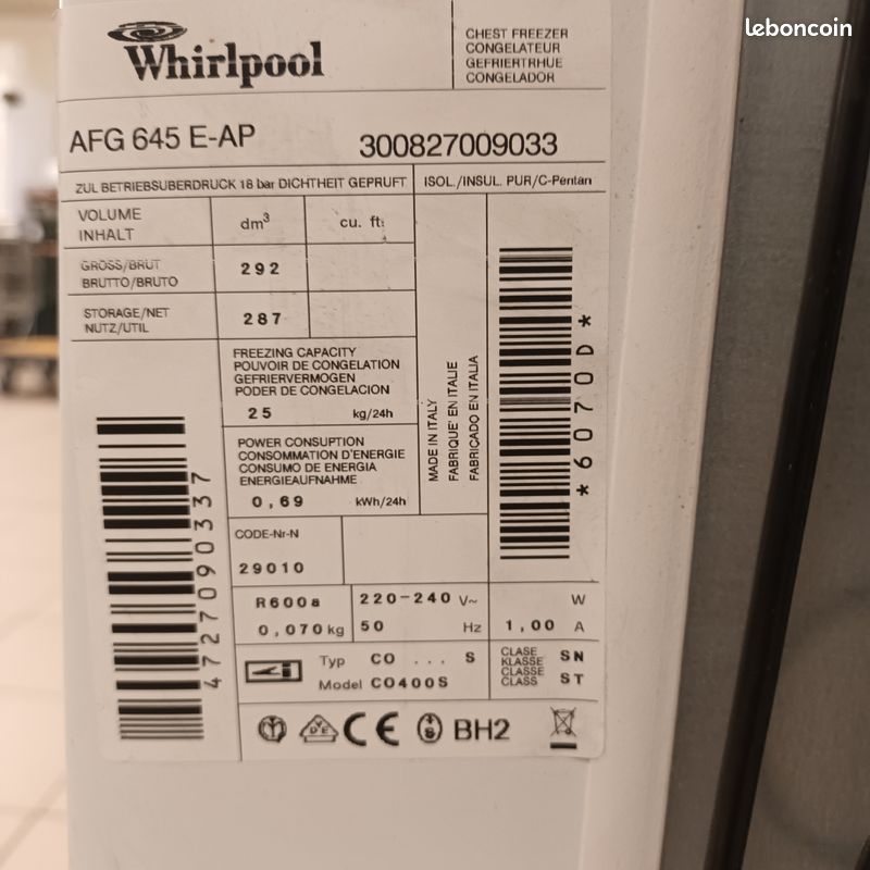 Congélateur bahut Whirlpool (image 1)