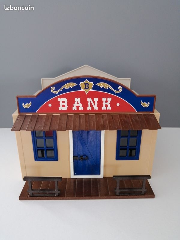 Lot PLAYMOBIL – Shérif Et Banque – Complet, Très Bon état