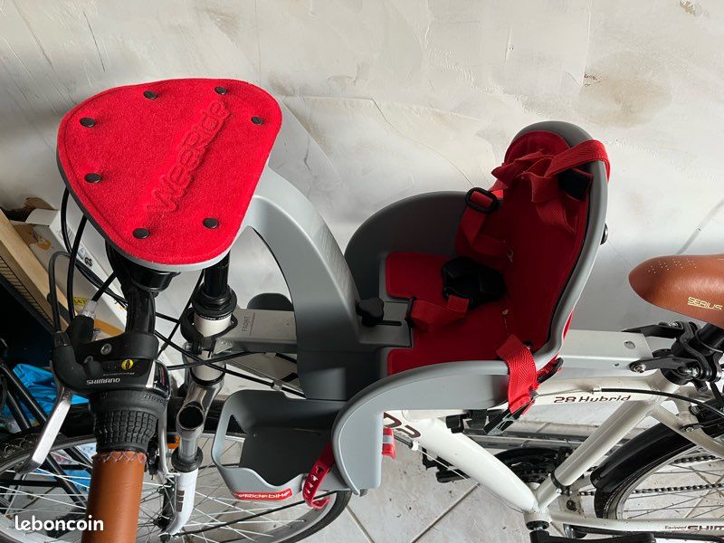 Siège Vélo Enfant WeeRide Classic Safe Montage Avant 1-4 Ans Avec Casque Bleu
