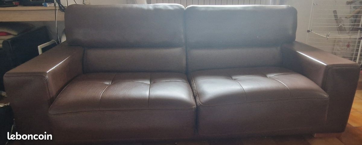 400 euros Lot 2 canapés cuir jandri URGENT (image 2)
