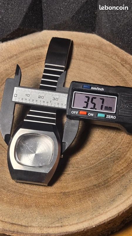 Boîtier montre automatique vintage NOS acier + bracelet intégré + verre – 35,7 mm (image 5)