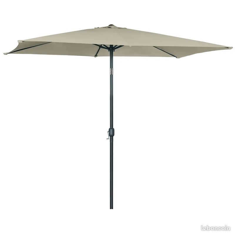 Parasol rectangle beige hestia avec pied (image 11)