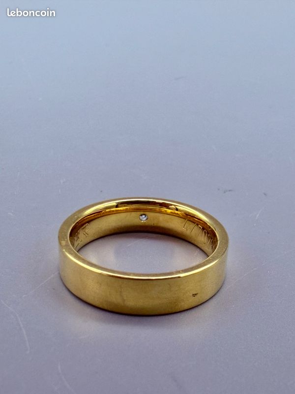 Bague alliance taille 54 en titane sertie de zirconium cubique (image 3)