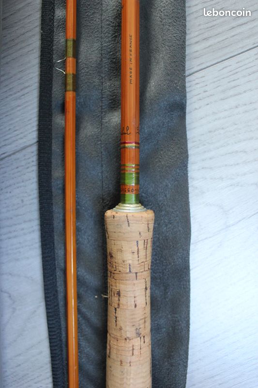 7'4 CANNE à Pêche MOUCHE Blank Pezon Michel Bambou Refendu bambus