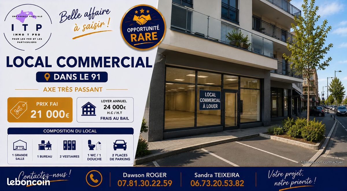 Local commercial 100 m² Sainte-Geneviève-des-Bois (image 1)