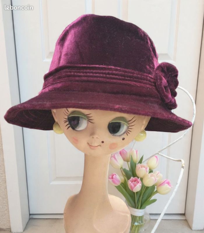Chapeau Velours Pour Poupée Ancienne Jumeau SFBJ Ou Allemande - Neuf