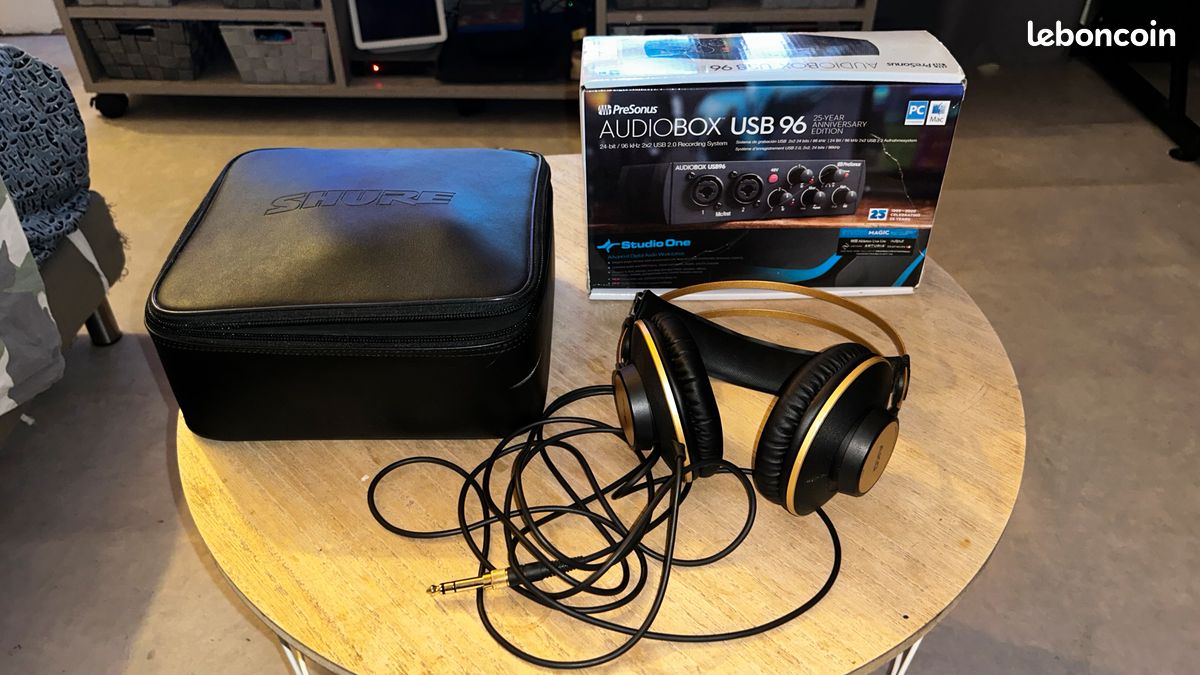 Pack Home Studio PreSonus Audiobox USB 96 + Micro Shure PGA27 + Casque AKG K92 (image 2)