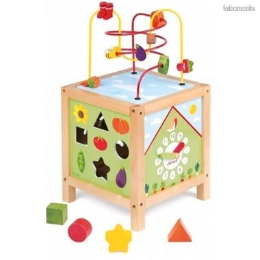 Cube multi-activites en bois - janod (image 1)