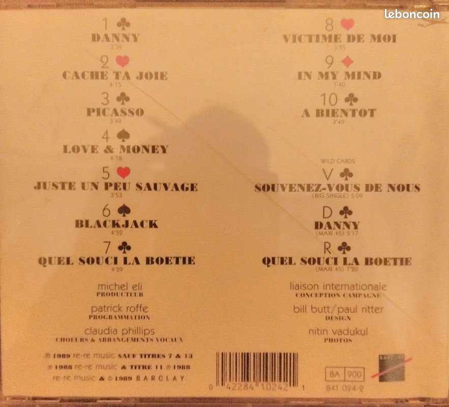 Cd album variété française Claudia Phillips - Black jack (image 2)