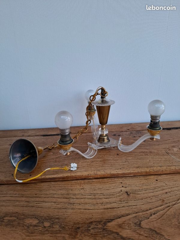Lustre ancien année 70 en plastique transparent (image 5)