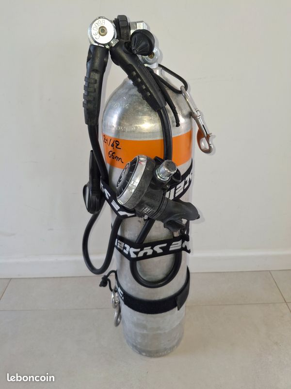 Bouteille de plongée : Bail-Out S40 aluminium équipé et gonflé Trimix 200b 21/42 (image 2)