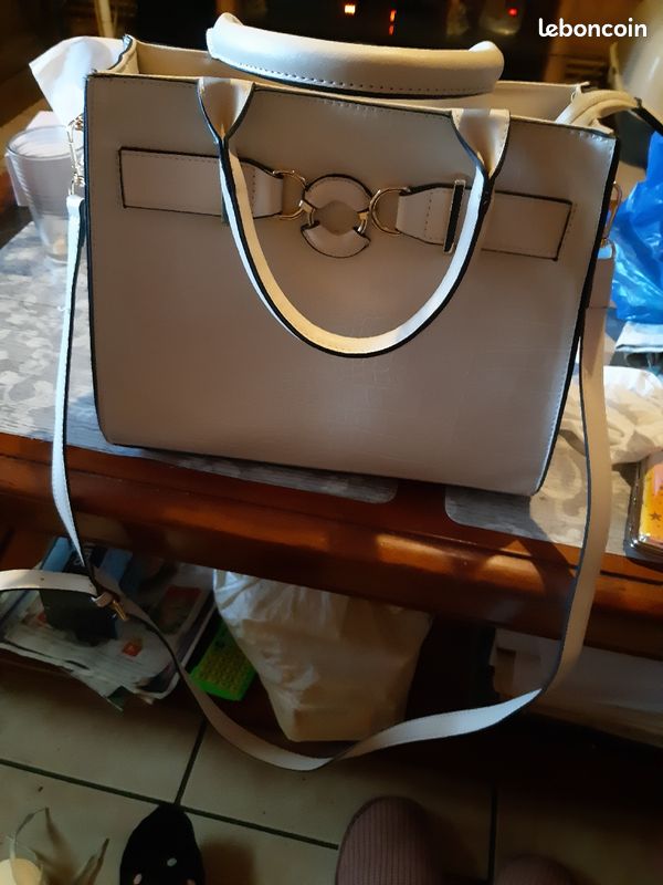 Sac a main femme couleur beige (image 1)