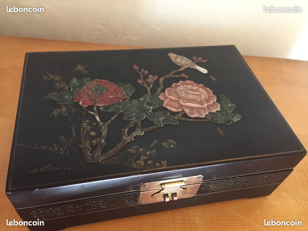 Boîte à Bijoux Orientale En Bois Laqué - Occasion, Déco Vintage