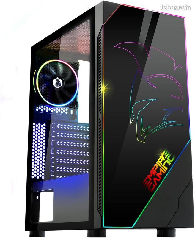EMPIRE GAMING,Boitier PC Gamer Spartan,ARGB Moyenne Tour ATX,Paroi