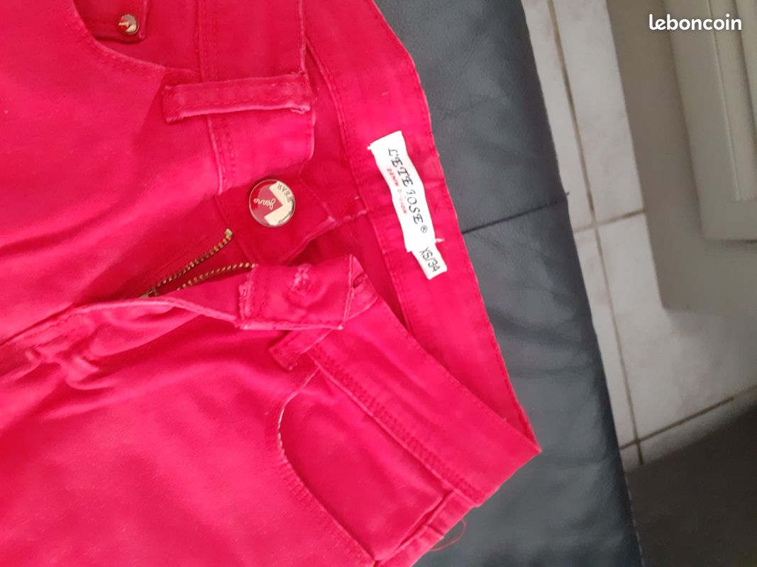 Pantalon jeans rouge (image 2)
