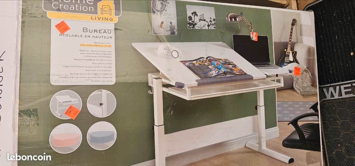 Bureau réglable en hauteur Home Creation Living neuf (image 9)