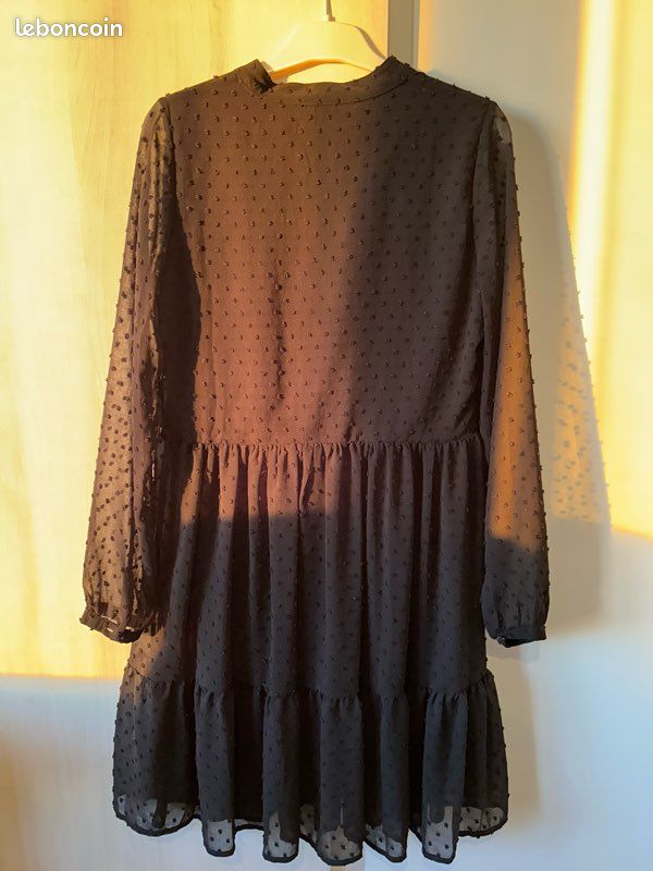 Robe noire plumetis Cache cache Neuve – Taille 34 (image 2)