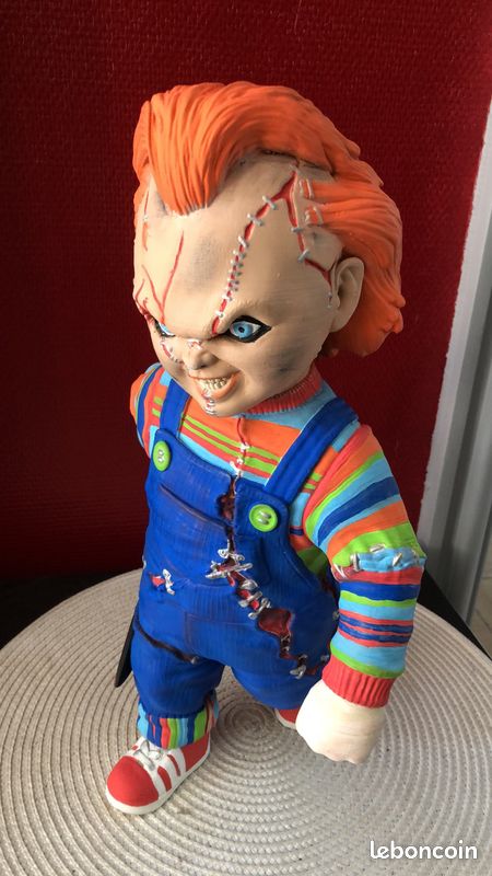 Personnage 40cm Chucky 3D résine peinture unique fait main (image 2)