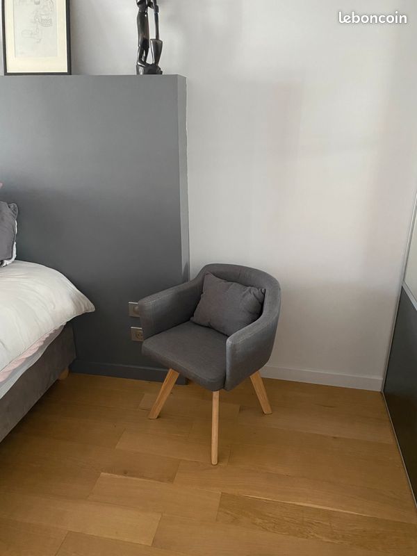 Lot de 2 petits fauteuils en tissu gris (image 2)