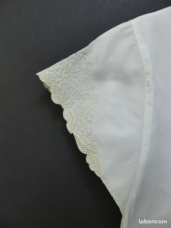 Chemisier RODIER Vintage Blanc En Dentelle - Taille 40 - Excellent état - Made In France