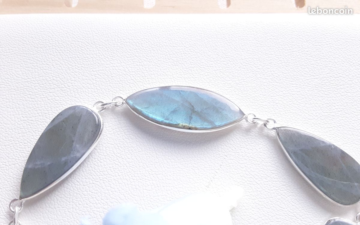Superbe bracelet en pierre naturelle Labradorite pièce unique (image 11)