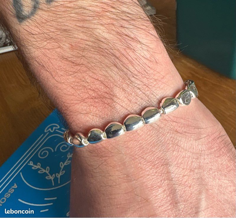 Bracelet Chaîne En Argent Massif 925 Poinçonné Sterling - Occasion En Bon état