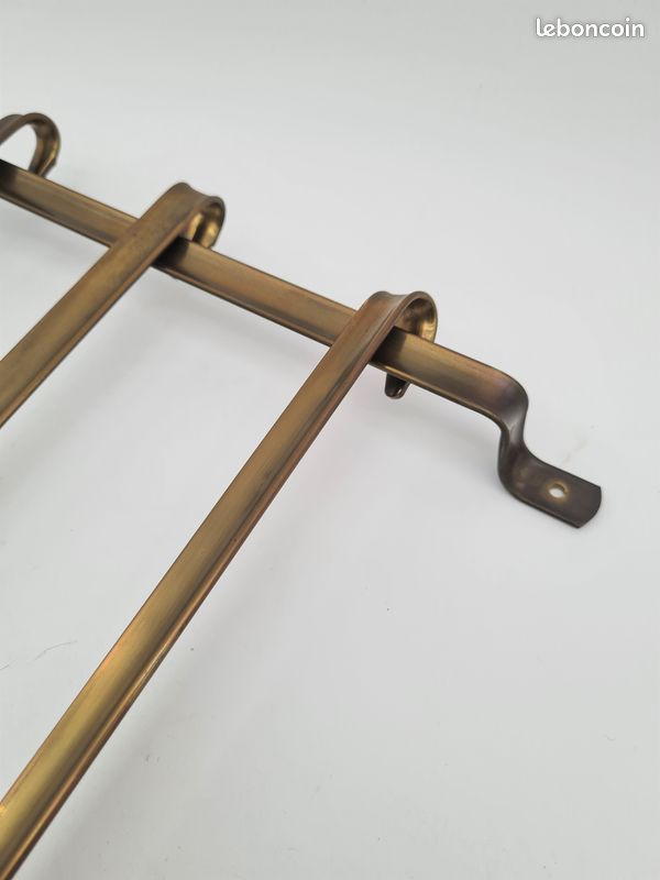 Ustensiles en cuivre et laiton, avec barre support, Déco cuisine Vintage - J38 (image 7)