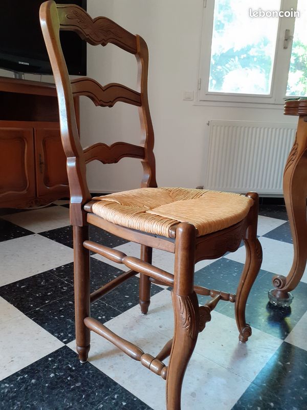 Table noyer massif + 6 chaises (image 1)