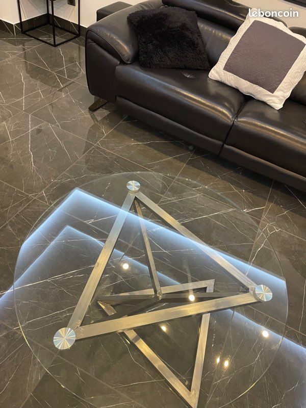 Modèle unique table basse en verre et en acier (image 6)