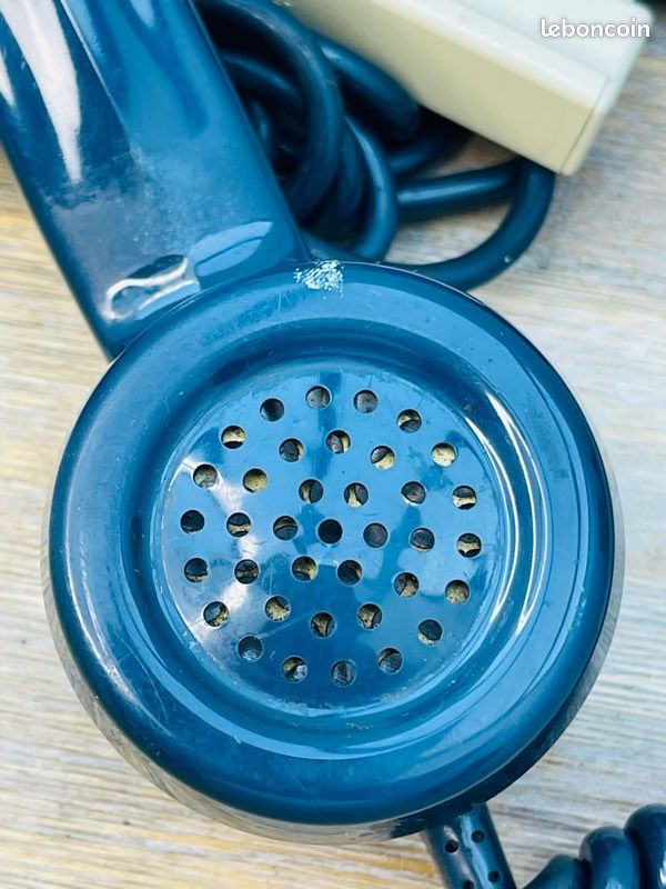 Téléphone Vintage SOCOTEL S63 Bleu Turquoise à Touches - PTT Français Rétro