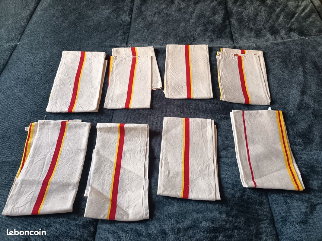 Lot De 14 Torchons Anciens Neufs En Coton Multicolores - Divers Motifs Et Tailles