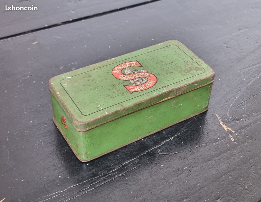 🧰 Ancienne Boîte De Pêche Japonaise - Ceinture Tambour Rotatif Métal étain Vert Vintage