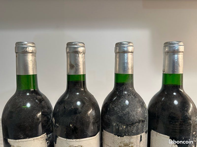 Lot de 4 Château QUINTAINE MAZAILS 1990 Cru Bourgeois / MÉDOC Étiquettes très abîmées (image 4)