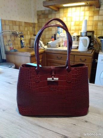 Sac Roseau Longchamp Croco d�??occasion