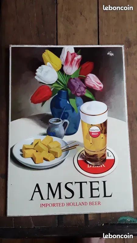 Ancien carton publicitaire Bière Amstel (image 1)