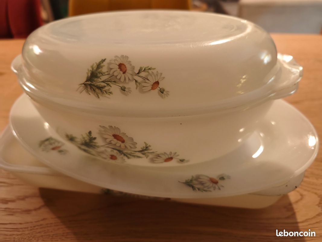 Coupelle rectangulaire « Marguerites » d' Arcopal - VINT' UP et REC' UP