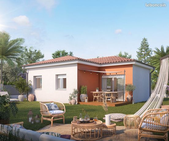 Maison neuve 50 m² à construire à Cruscades (11200) – Plain-pied en L sur terrain viabilisé de 400 m², 2 chambres