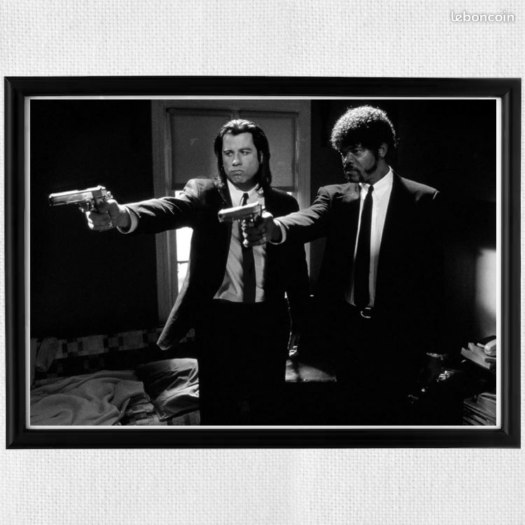 Tableau Toile Pulp Fiction - Décoration Murale Film Tarantino - Neuf Sur Châssis - Cadeau Cinéphile Homme Salon