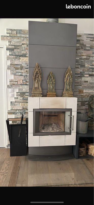 Poêle à bois design contemporain – À remonter – bon état (image 1)