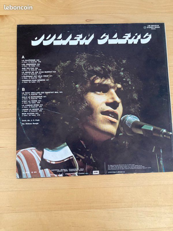 Vinyle 33 tours Julien Clerc (image 2)