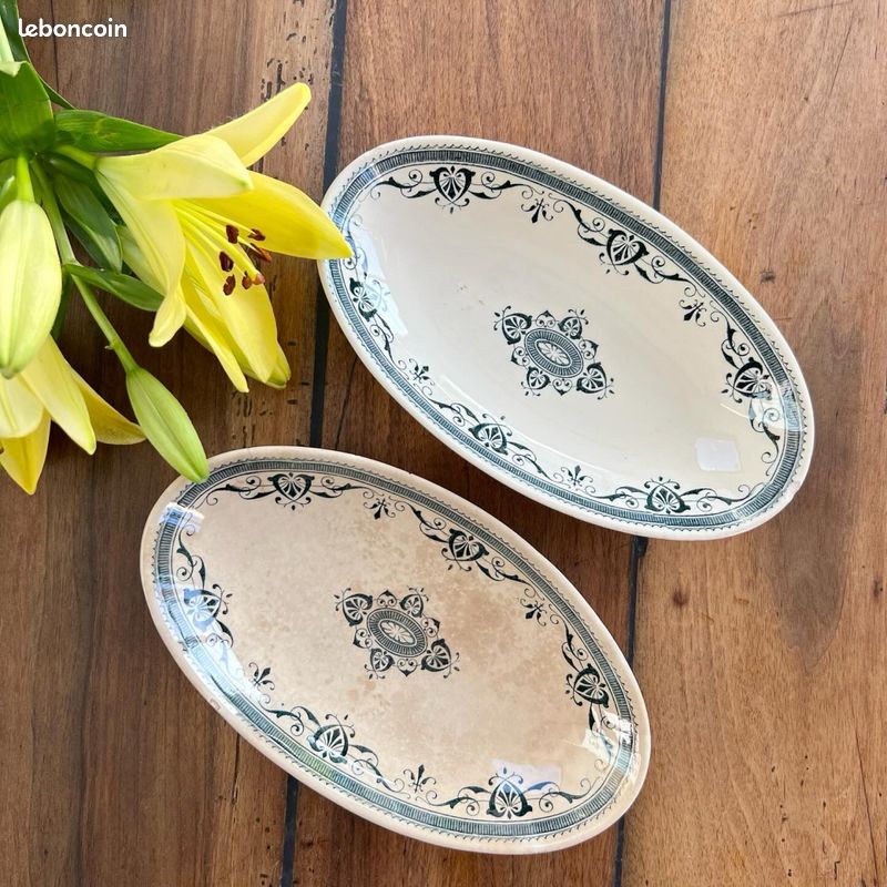 Paire de magnifiques raviers / petits plats anciens - Amiral (image 1)