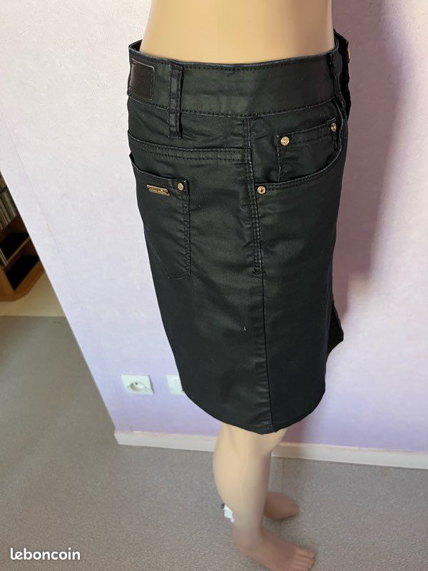 Jupe noire et blanche réversible coton femme enceinte et ronde Jupe
