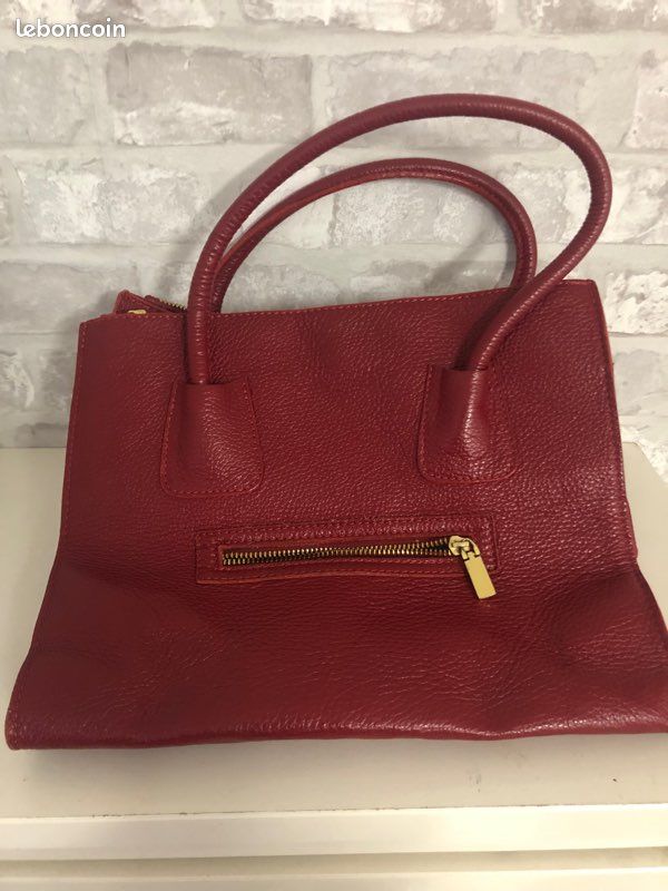 Sac cuir rouge genuine leather (image 1)