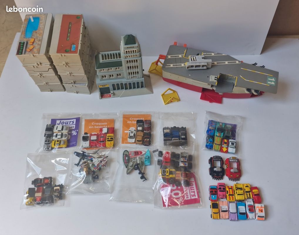 Lot Micro Machines Galoob - Double Jeu De Poche + 4 Véhicules - 1989