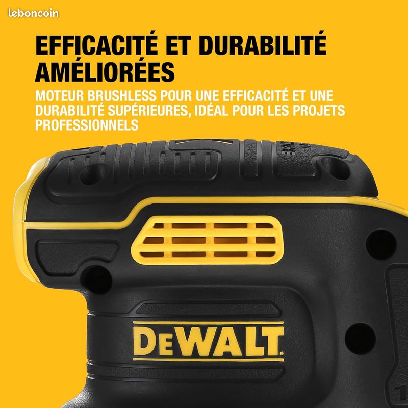 DEWALT - Ponceuse excentrique sans fil XR 18V Brushless, 125mm, Unité nue, DCW210N-XJ (image 3)