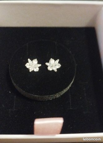 Boucles D'oreilles Breloques Poubelle Blanches Lucky & Lady - Argent 0,975, Vintage Avec Pochette