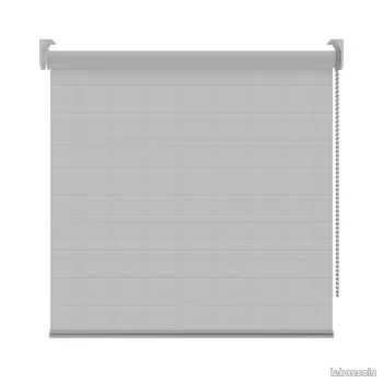 Store enrouleur tamisant Voile stripes gris, l.75 x H.190 cm, DECOSOL DELUXE (image 2)